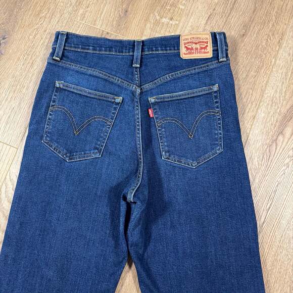 Levi’s Ribcage Straight Ankle Jeans Distressed Dark Wash W30 L27 High Rise - Picture 10 of 10